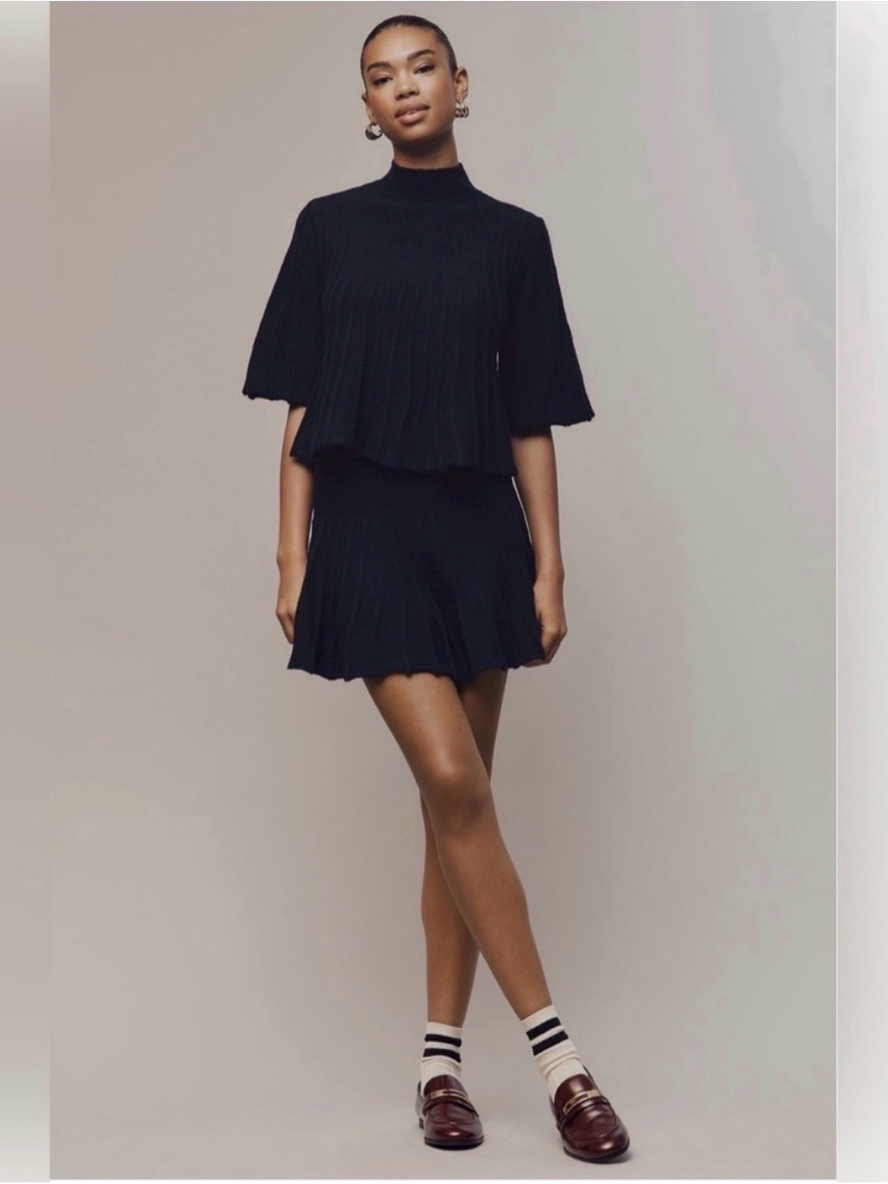 Anthropologie Maeve Ribbed Sweater Mini Skirt